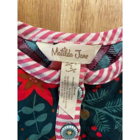 Matilda Jane Girls Christmas Hundred Years Tunic Top Size 2 Long Sleeve Floral - Picture 3 of 5